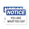 Signmission You Are What You Eat, 14 in W x Rectangle, Vinyl Decal OS-2PACK-NS-D-1014-L-19093 - alternate 1